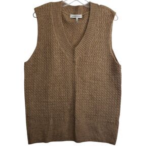 Generation K Medium V-neck Brown Knit Sweater Vest